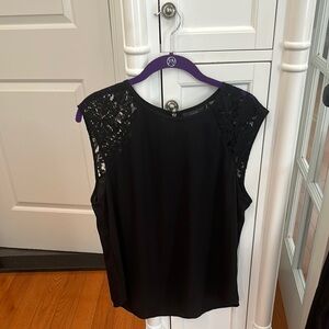 J Crew Black Lace Sleeve Women's Top
